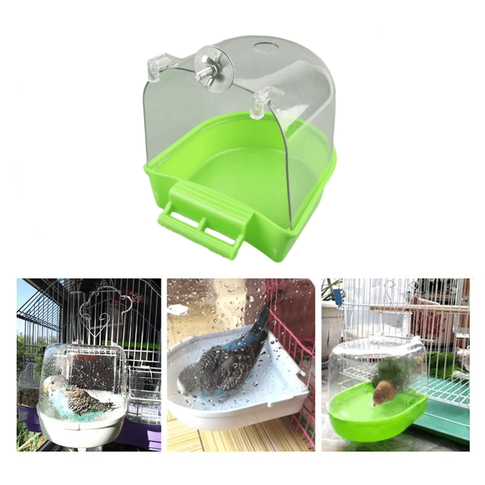 Banheira para pássaros,
Caixa de banho para calopsitas,
Banho para conures e pássaros pequenos,
Acessório para banho de pássaros na gaiola,
Banheira de gaiola para calopsitas e conures,